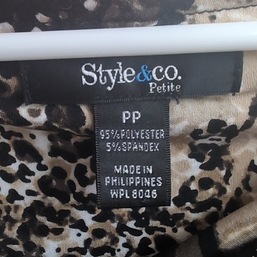 Style & Co Beige Brown Patterned Shift Dress Size PP - Picture 2 of 6